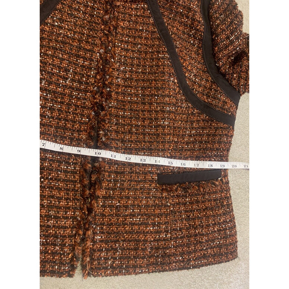 Chico's Black Label Textured Blazer Womens Size 1 (8-10) Woven Business Jacket - Picture 10 of 12